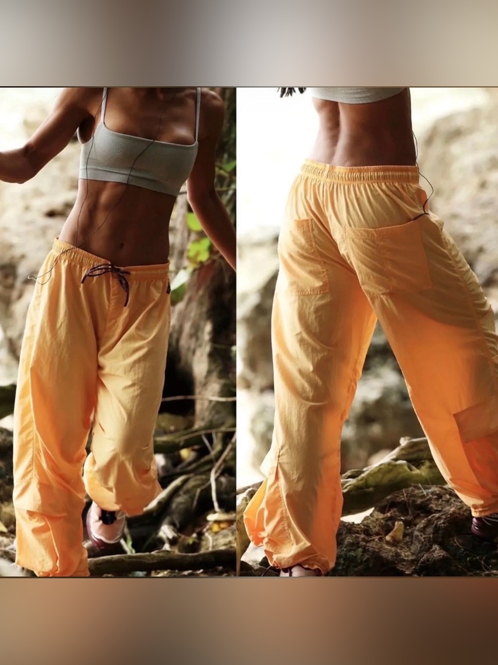 Free People Movement Every Move Pants Light Papaya Sz Large NWT $98
